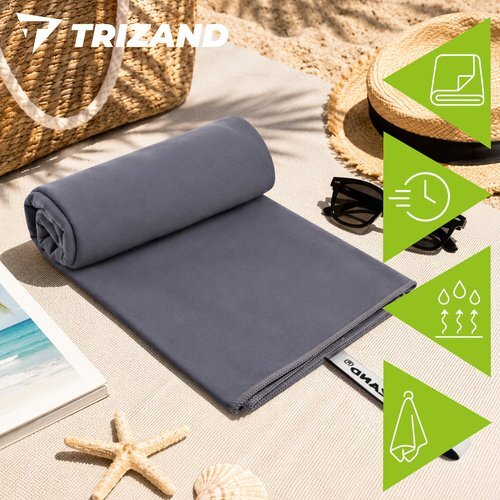 Trizand 27460 hitro su&amp;scaron;eča brisača iz mikrovlaken 180 &amp;times; 100 cm &amp;ndash; siva Slike