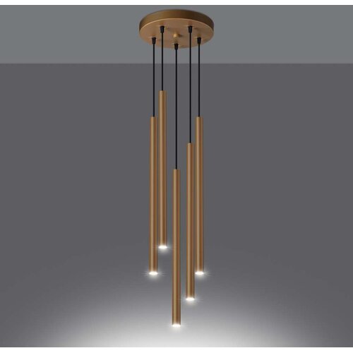  Sollux SL.1174 - Luster na sajli PASTELO 5xG9/8W/230V zlatna Slike