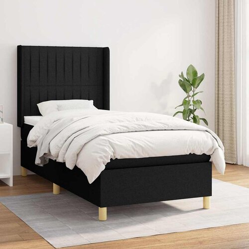 Box spring krevet s madracem crni 80 x 200 cm od tkanine Cijene