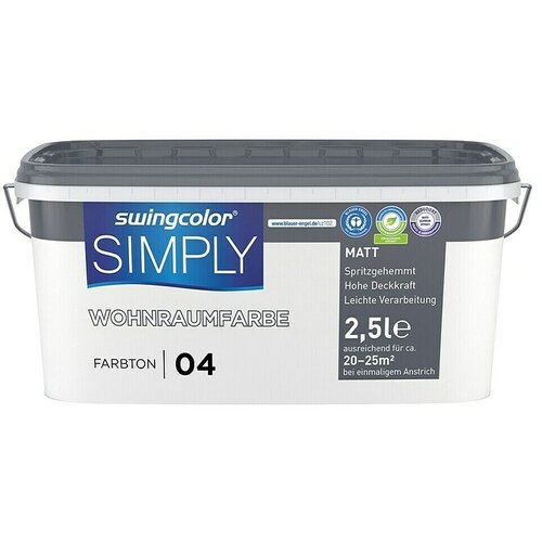 SWINGCOLOR Boja za zid Simply (Siva – br. 04, Mat, 2,5 l) Cijene