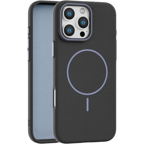  leather grip magsafe maska za iphone 16 pro - crna Cene