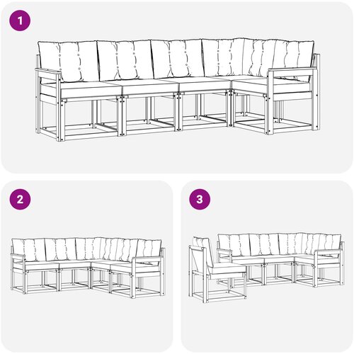  Set vanjskih sofa 5 kom. Čvrsto drvo akacije i Textilene Slike