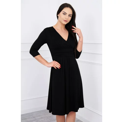 Kesi Dress with cut-off under the bust, 3/4 sleeves black