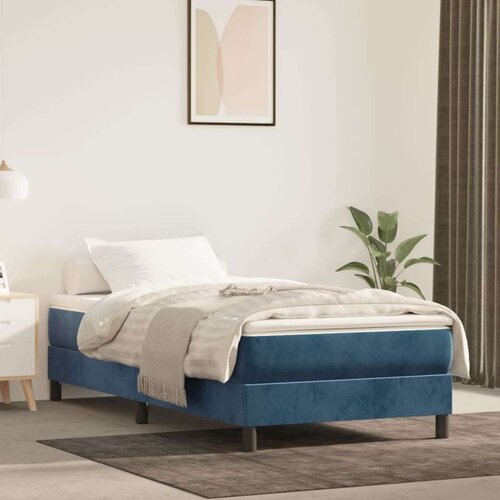 Box spring krevet s madracem tamnoplavi 80 x 200 cm bar&amp;scaron;unasti Slike