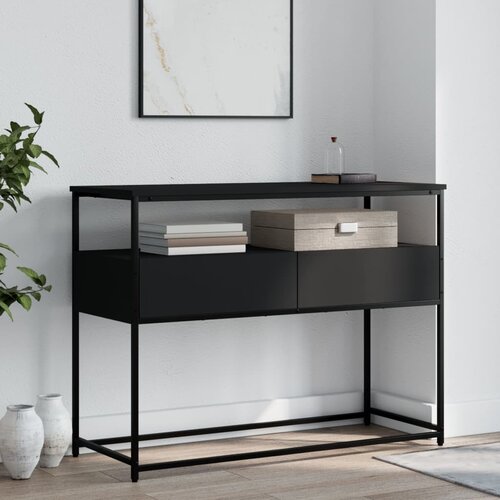  The Living Store Konzolna mizica črna 100x40x75 cm inženirski les - Konzolna Mizica, (21444901) Cene
