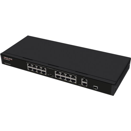 Redline PoE mrežni switch, 16 port RJ-45 - RL-S8616E, Crni Slike