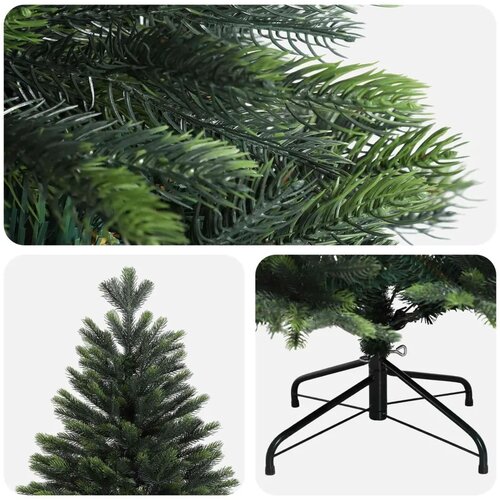  Umjetno božićno drvce s nogom 120 cm PVC i metal Zelena - 120 cm bez LED svjetala Slike
