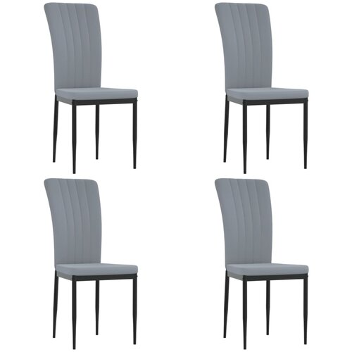 VidaXL Jedilni stoli 4 kosi svetlo siv žamet, (20699732) Slike