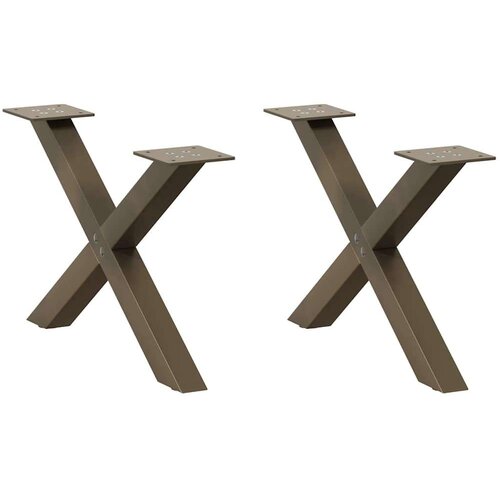  Noge za stolić X-oblika 2 kom prirodni čelik 60x(30-31)cm čelik Slike