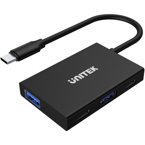 Unitek uHUB Q4 USB 3.2 Gen 1 (3.1 Gen 1) Type-C 10000 Mbit /s Grey Slike