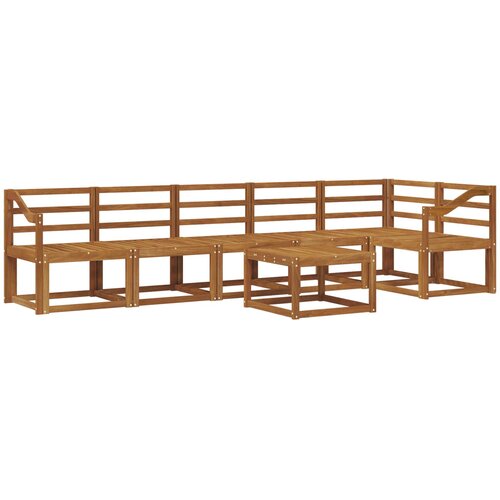  Set vanjskih sofa 7 kom. Prirodna Čvrsto drvo akacije Slike