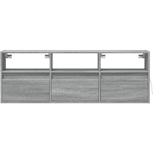  Zidni TV ormarić s LED svjetlima boja hrasta 130x31x45 cm Slike