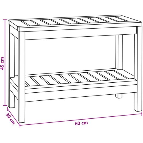  Bočni stol za kupaonicu s pohranom Prirodna 60 x 30 x 45 cm Slike