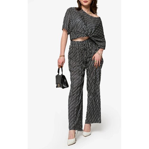 Resti Black women's patterned pleated set - Clothing Cene