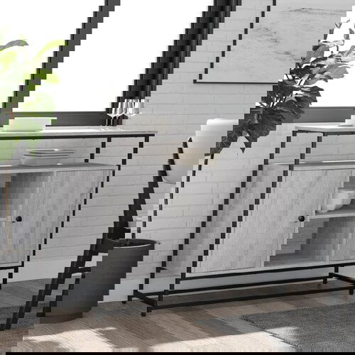 vidaXL Komoda siva boja hrasta 100x35x80 cm od konstruiranog drva Cijene