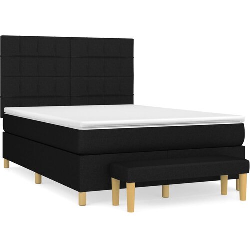 VidaXL Box spring postelja z vzmetnico črna 140x200 cm blago, (20893288) Slike