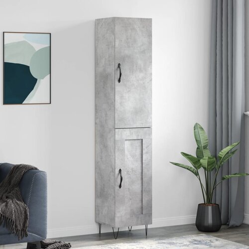  Visoka komoda siva betona 34,5x34x180 cm od konstruiranog drva Slike