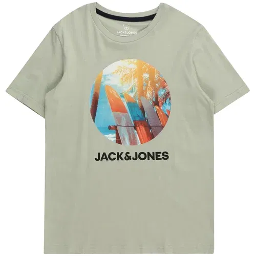 Jack & Jones Majica 'NAVIN' cijansko modra / pastelno zelena / oranžna / črna