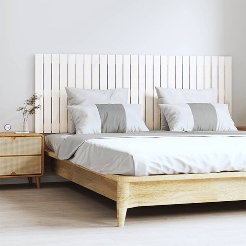 VidaXL Zidno uzglavlje bijelo 166x3x60 cm od masivne borovine Slike