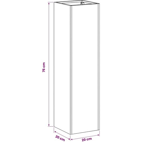  Vrtna saksija Bijela 20 x 20 x 75 cm Čelična vrata - Bijela 20 x 20 x 75 cm 1 Slike