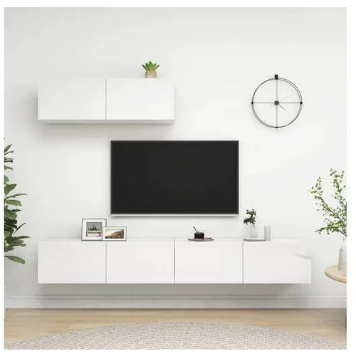  TV omarice 3 kosi visok sijaj bela iverna plošča