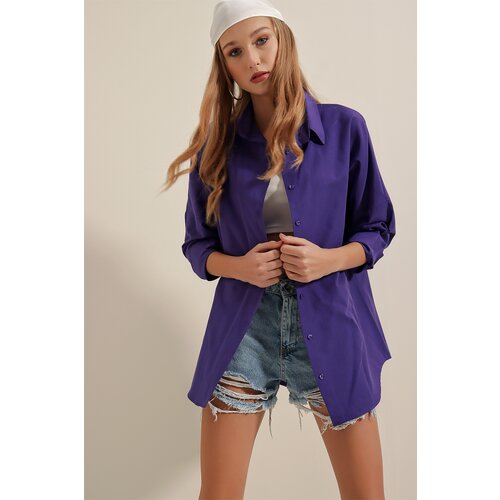 Bigdart 3900 Oversize Long Basic Shirt - Purple Cene