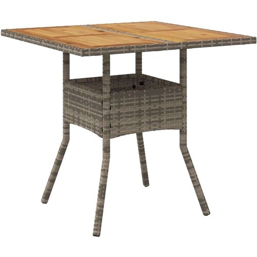 VidaXL Vrtni stol s pločom od drva bagrema sivi 80x80x75 cm poliratan Slike