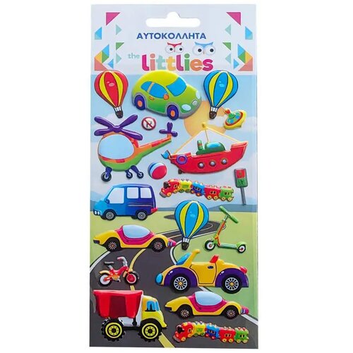 Luna The Littlies: Barvna vozila 3D puffy nalepka set 10x22cm paket Cene