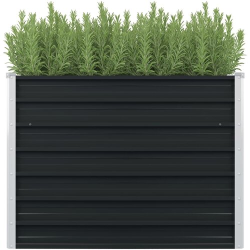 VidaXL Dvignjeno cvetlično korito antracitno 100x100x77 cm jeklo, (20618678) Slike