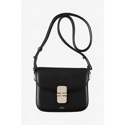A.P.C. Usnjena torbica Sac Grace Mini PXBMW-F61515 BLACK črna barva