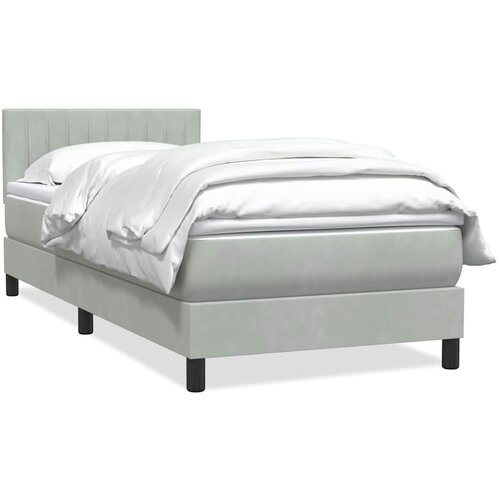 Box Spring krevet s madracem svijetlo sivi 80x220 cm samt Slike