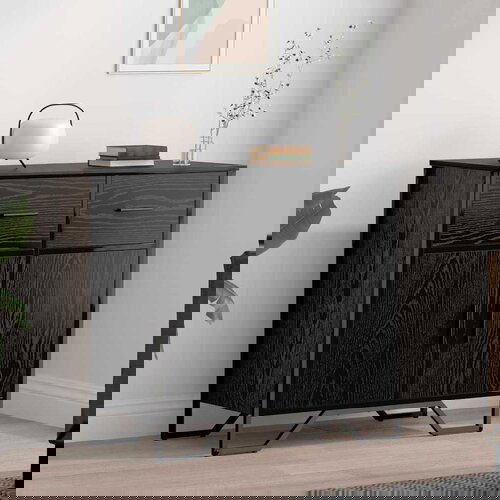 VidaXL Kreveta Crni hrast 79.5 x 35.5 x 74.5 cm Konstruirano drvo Slike