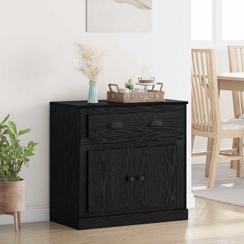 vidaXL Visok predalnik s predalom Črna Orehovina 70 x 35,5 x 67,5 cm Cene
