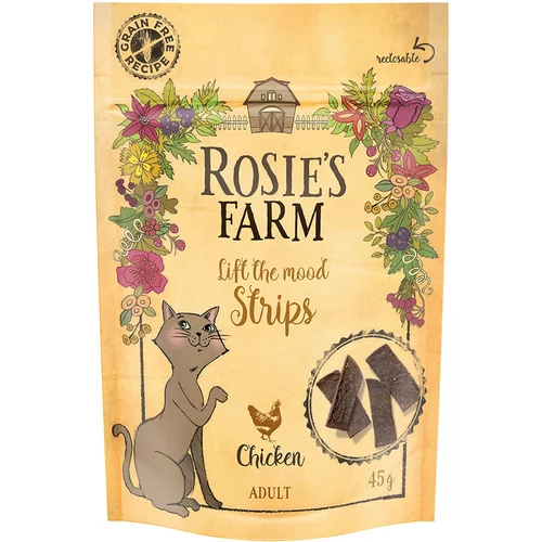 Rosie's Farm Snack "Strips" piščanec - 3 x 45 g