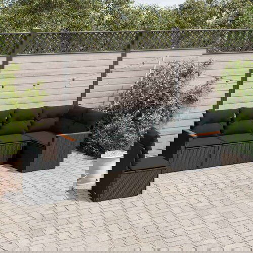  6-dijelni set vrtnih sofa s jastucima crni od poliratana Cijene