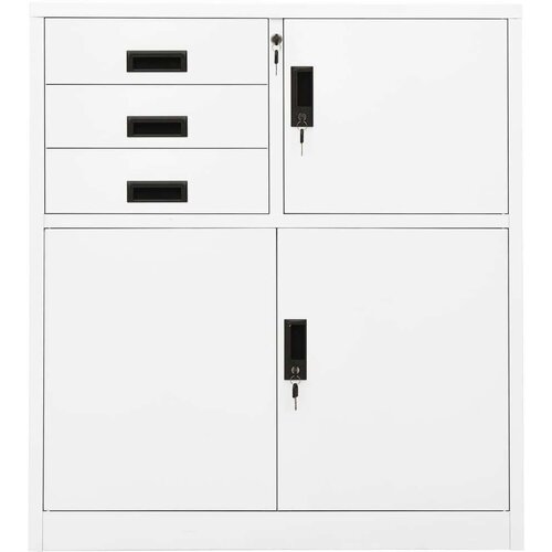 VidaXL Pisarni&amp;scaron;ka omara bela 90x40x102 cm jeklo Slike