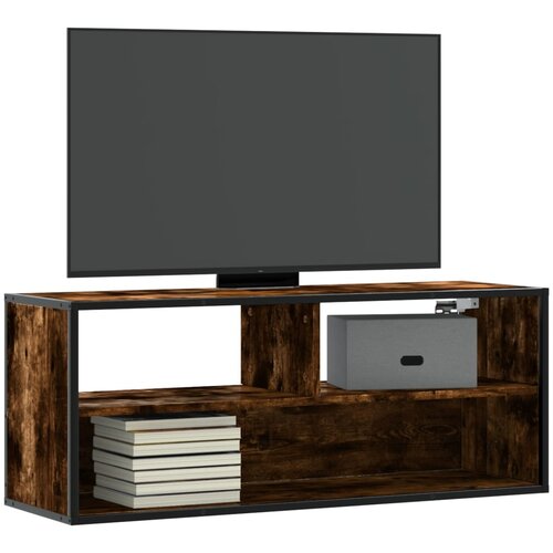 Furnova TV omarica dimljen hrast 100x31x39,5 cm inž. les in kovina, (21924605) Slike