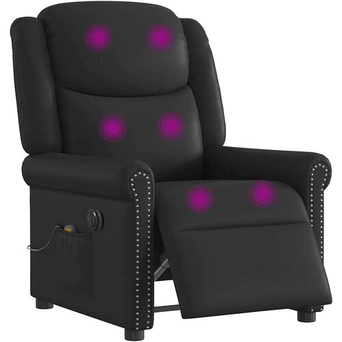  Električni masažni nagibni stol Shiny Black Faux Leather Cene