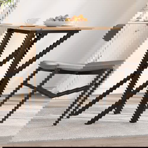 VidaXL Blagovaonski stol X-oblika 80x50x75 cm od borovine i željeza Slike