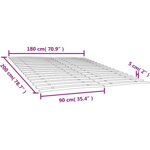  Zamjenske letvice za krevet s 34 letvice 2 kom 90x200 cm Slike
