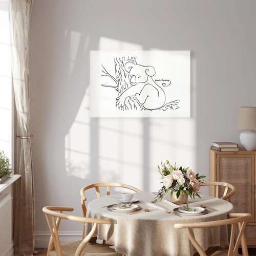  Slika - Quiet Charm of Nature (1-part) - Sleeping Koala in Black and White 60x40 Premium Print Slike