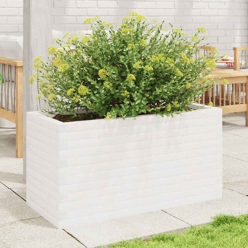  Vrtna sadilica bijela 90x40x45,5 cm od masivne borovine Slike