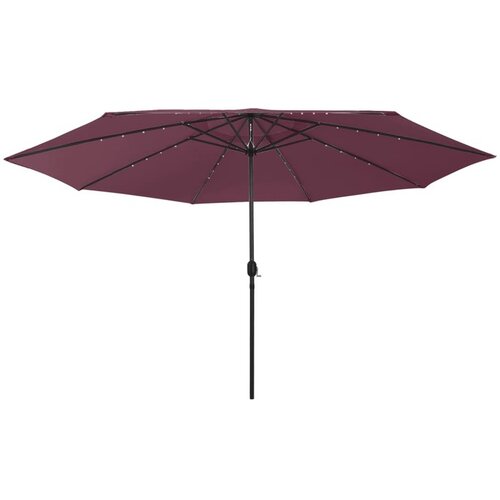  Zunanji senčnik z LED lučkami 400 cm bordo rdeč Cene