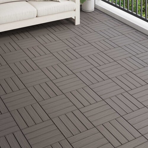  Pločice za decking 3D Dizajn 11 pcs Tamno smeđa 30 x 30 cm Cene