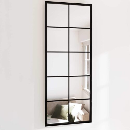  Zidno ogledalo crno 100 x 40 cm metalno Cene
