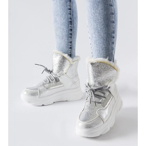 Gemre White-silver insulated snow boots Stringer Cene
