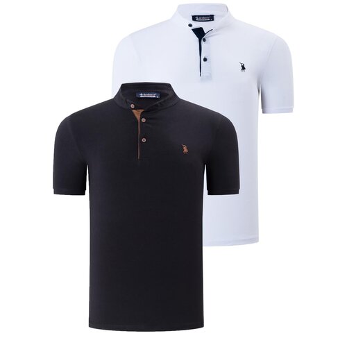 Dewberry DUO SET T8560 MENS T-SHIRT-BLACK-WHITE Slike