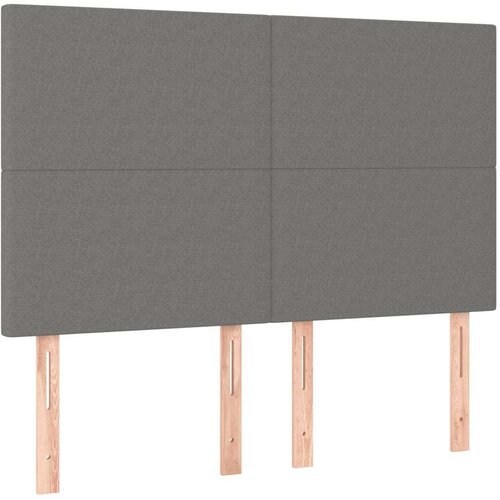 VidaXL Krevet box spring s madracem LED tamnosivi 140x190 cm tkanina Slike