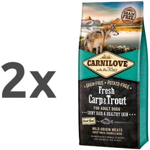 Carnilove dog adult fresh hair & skin - krap & postrv 2 x 12 kg Cene