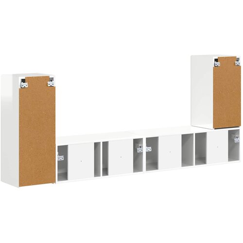  Set TV komoda 4 pcs Visoki sjaj bijela Konstruirano drvo Slike